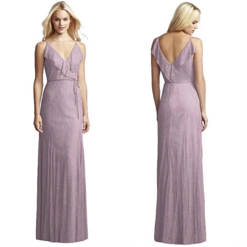 Jenny Yoo Lace Ruffle Maxi Bridesmaid Dress